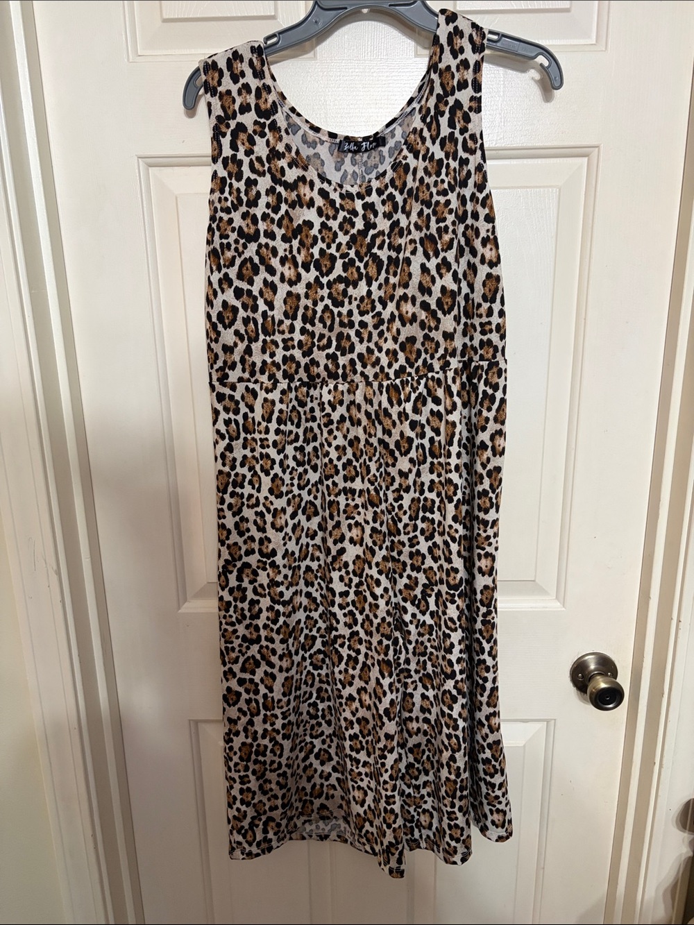Bella Flore Sleeveless Leopard-Print Midi Jumpsuit Romper - Brown/Black
